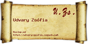 Udvary Zsófia névjegykártya